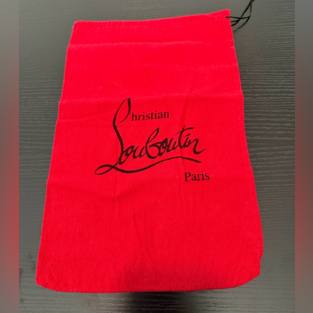 Christian Louboutin Red Drawstring Pouch with Black Logo